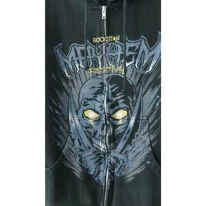 Rockstar Mayhem 2010 Hoodie Music Festival Zipper Sweatshirt RARE Graphic Size M
